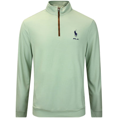 RLX Golf Pullover - RL Tour Pro Logo Heather QZ - Light Green AW26