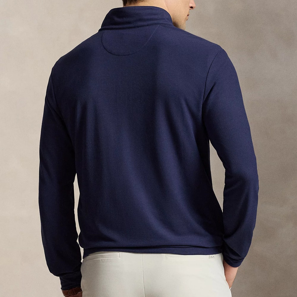 RLX Golf Pullover - RL Tour Pro Logo Heather QZ - Refined Navy AW26