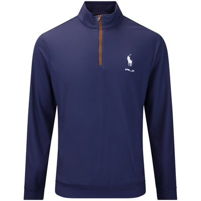 RLX Golf Pullover - RL Tour Pro Logo Heather QZ - Refined Navy AW26
