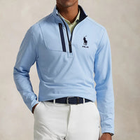 RLX Golf Pullover - RL Tour Pro Logo Lux Jersey - Office Blue FA25