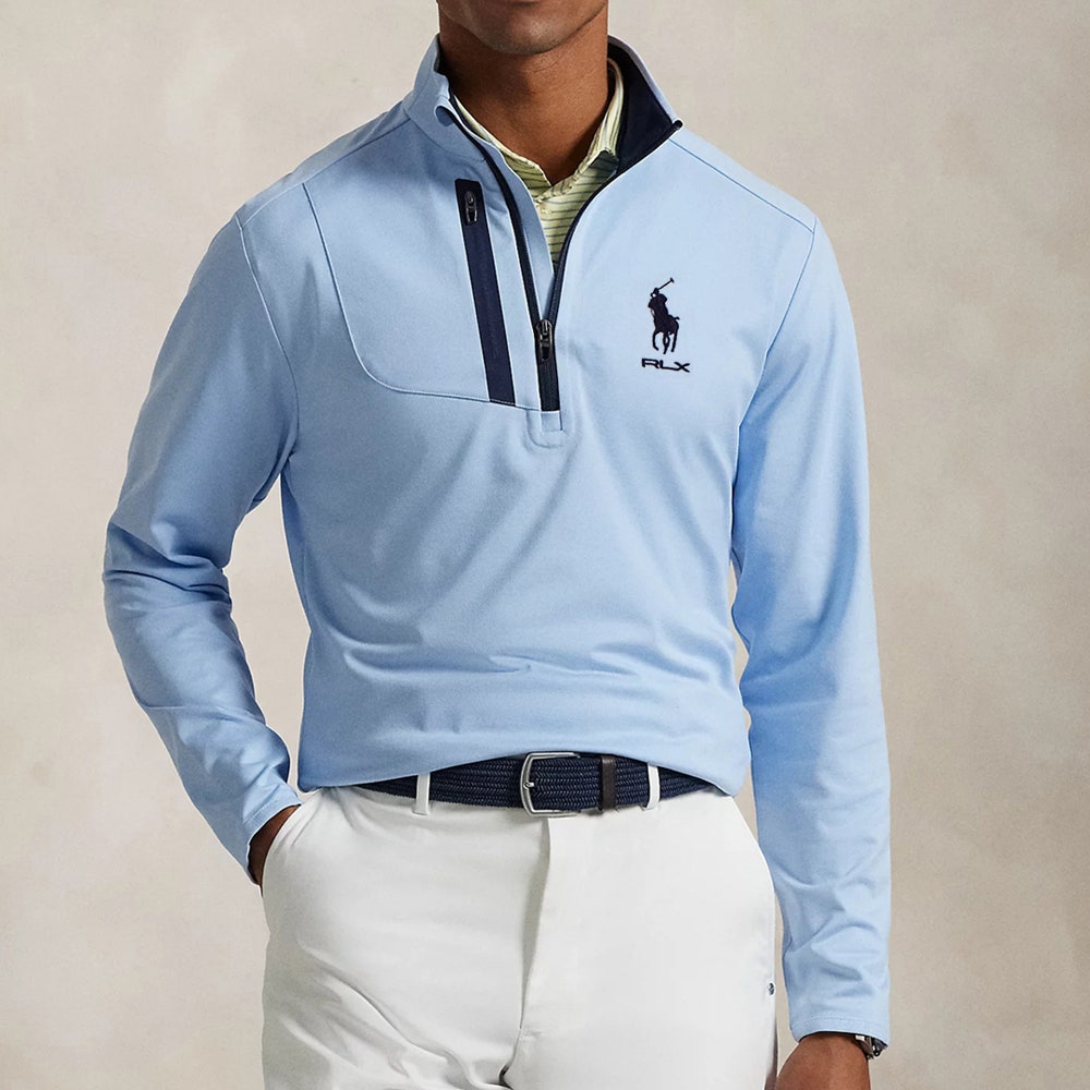 RLX Golf Pullover - RL Tour Pro Logo Lux Jersey - Office Blue FA25