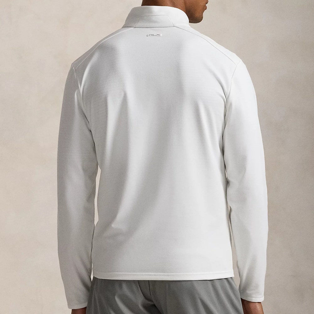 RLX Golf Pullover - RL Tour Pro Logo Lux Jersey - White - Pink FA25