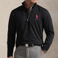 RLX Golf Pullover - RL Tour Pro Logo Lux QZ - Black - Fuchsia SS26