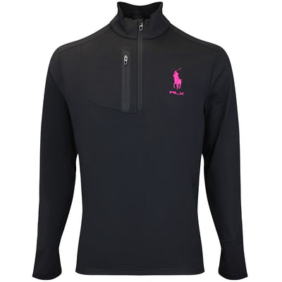 RLX Golf Pullover - RL Tour Pro Logo Lux QZ - Black - Fuchsia SS26