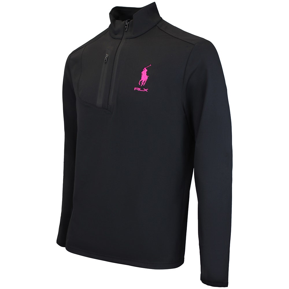 RLX Golf Pullover - RL Tour Pro Logo Lux QZ - Black - Fuchsia SS26