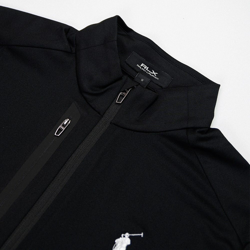 RLX Golf Pullover - RL Tour Pro Logo Lux QZ - Black - White SS26
