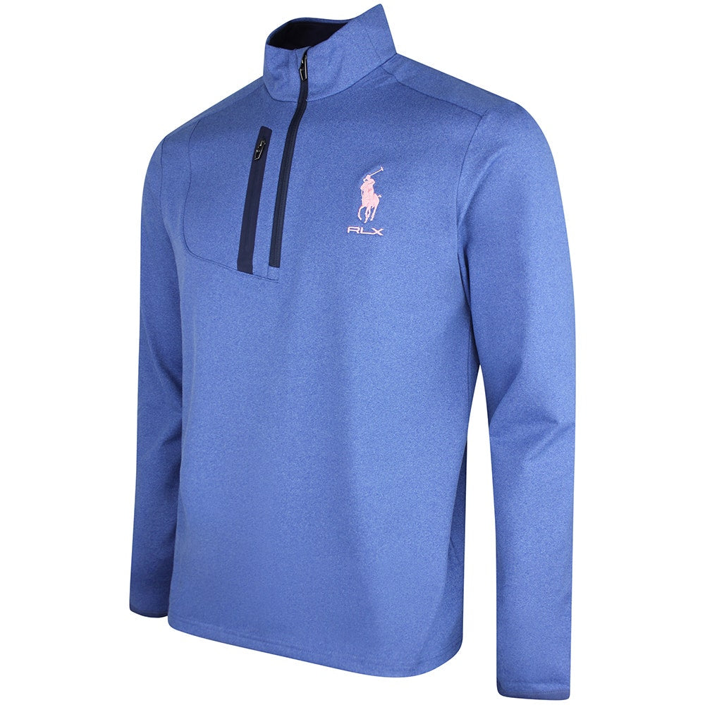 RLX Golf Pullover - RL Tour Pro Logo Lux QZ - Fog Blue SS26