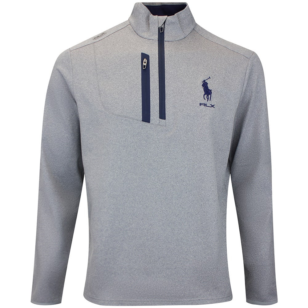 RLX Golf Pullover - RL Tour Pro Logo Lux QZ - M. Grey Heather AW26
