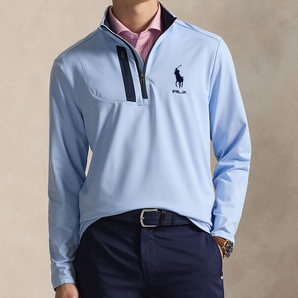 RLX Golf Pullover - RL Tour Pro Logo Lux QZ - Office Blue SS26