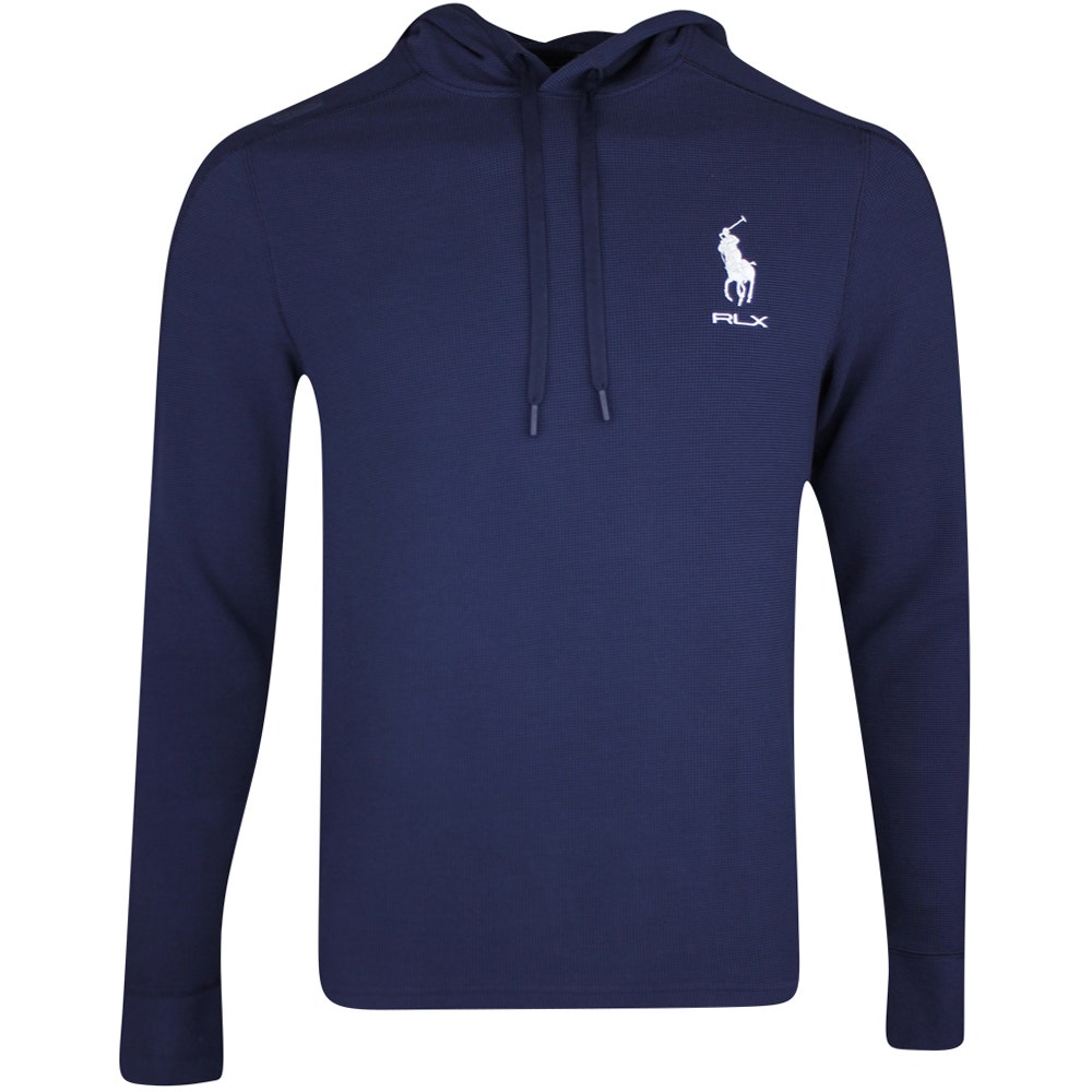 RLX Golf Pullover - RL Tour Pro Logo Tech Waffle Hoodie - Navy SS25