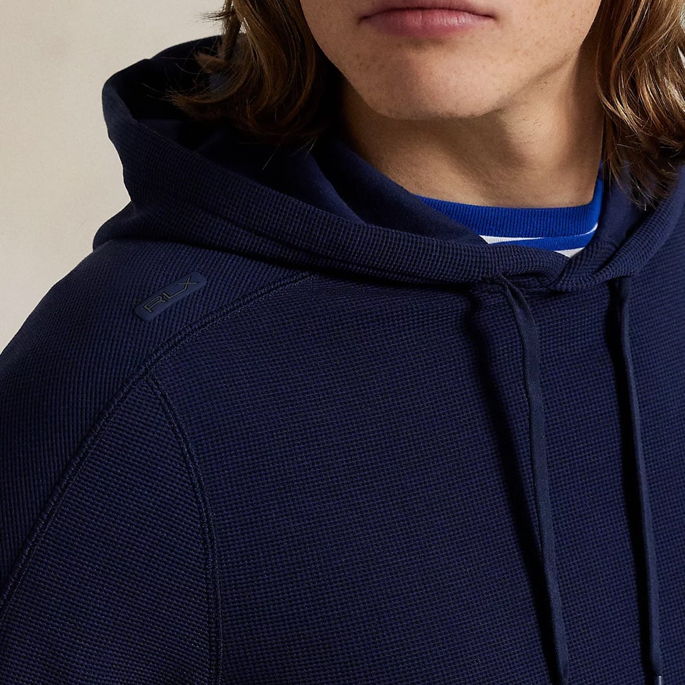 RLX Golf Pullover - RL Tour Pro Logo Tech Waffle Hoodie - Navy SS25