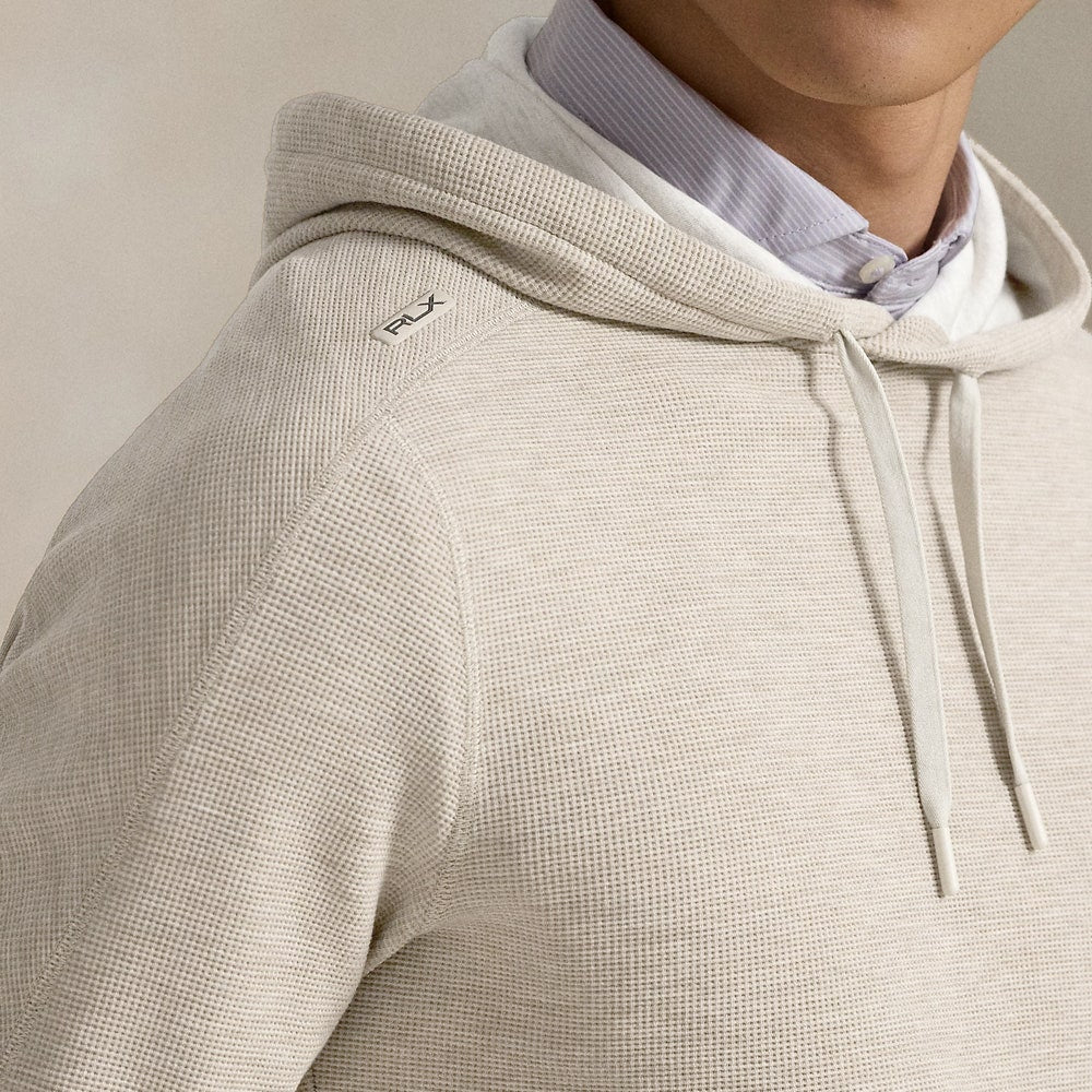 RLX Golf Pullover - RL Tour Pro Logo Tech Waffle Hoodie - Pebble FA25