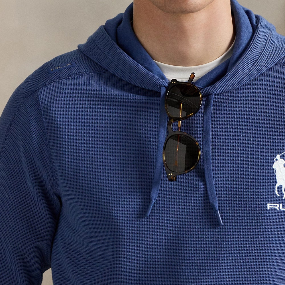RLX Golf Pullover - RL Tour Pro Logo Tech Waffle Hoodie - Royal AW26