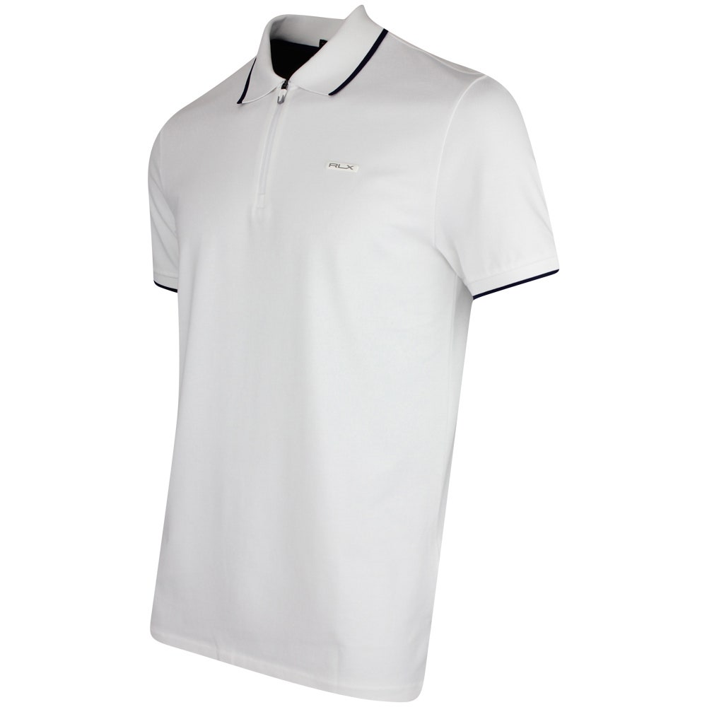 RLX Golf Shirt - Performance Pique QZ Polo - Ceramic White SS25