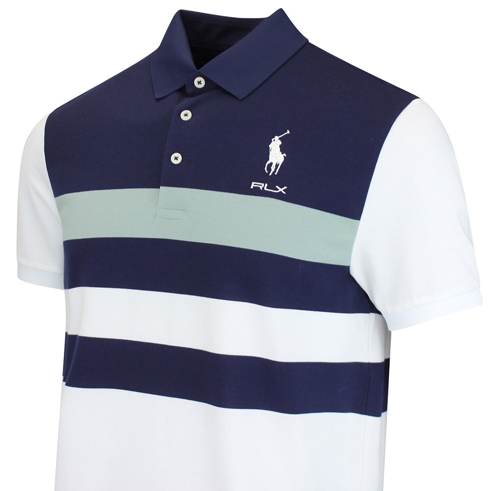 RLX Golf Shirt - RL Tour Pro Logo CB Pique - White - Navy AW26