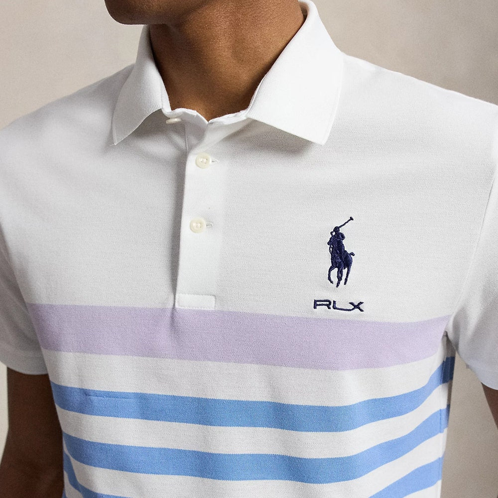RLX Golf Shirt - RL Tour Pro Logo CB Stripe Pique - Lilac M. AW26