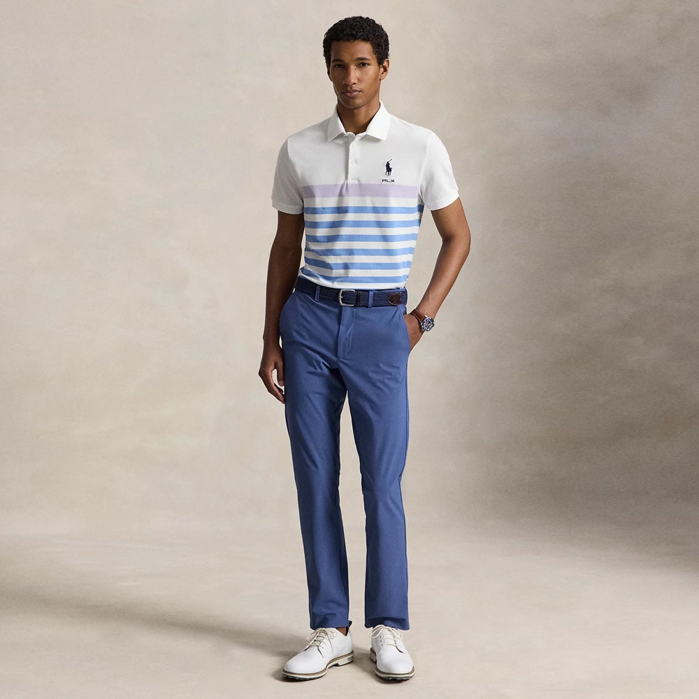 RLX Golf Shirt - RL Tour Pro Logo CB Stripe Pique - Lilac M. AW26