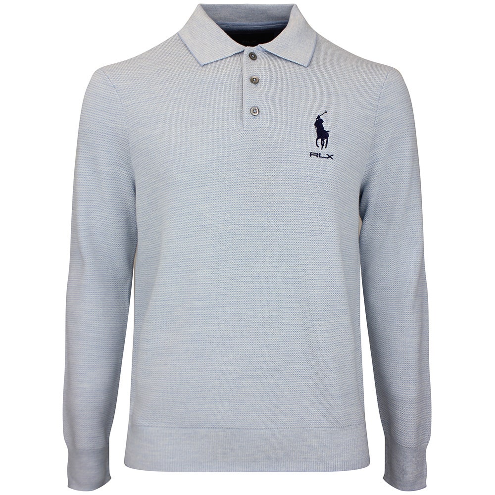 RLX Golf Shirt - RL Tour Pro Logo CoolMax LS - Blue Combo AW26