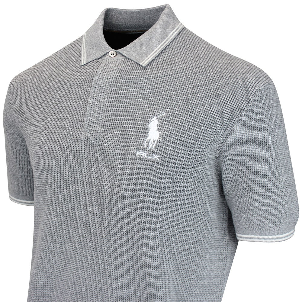 RLX Golf Shirt - RL Tour Pro Logo Knitted Polo - Grey Heather AW26