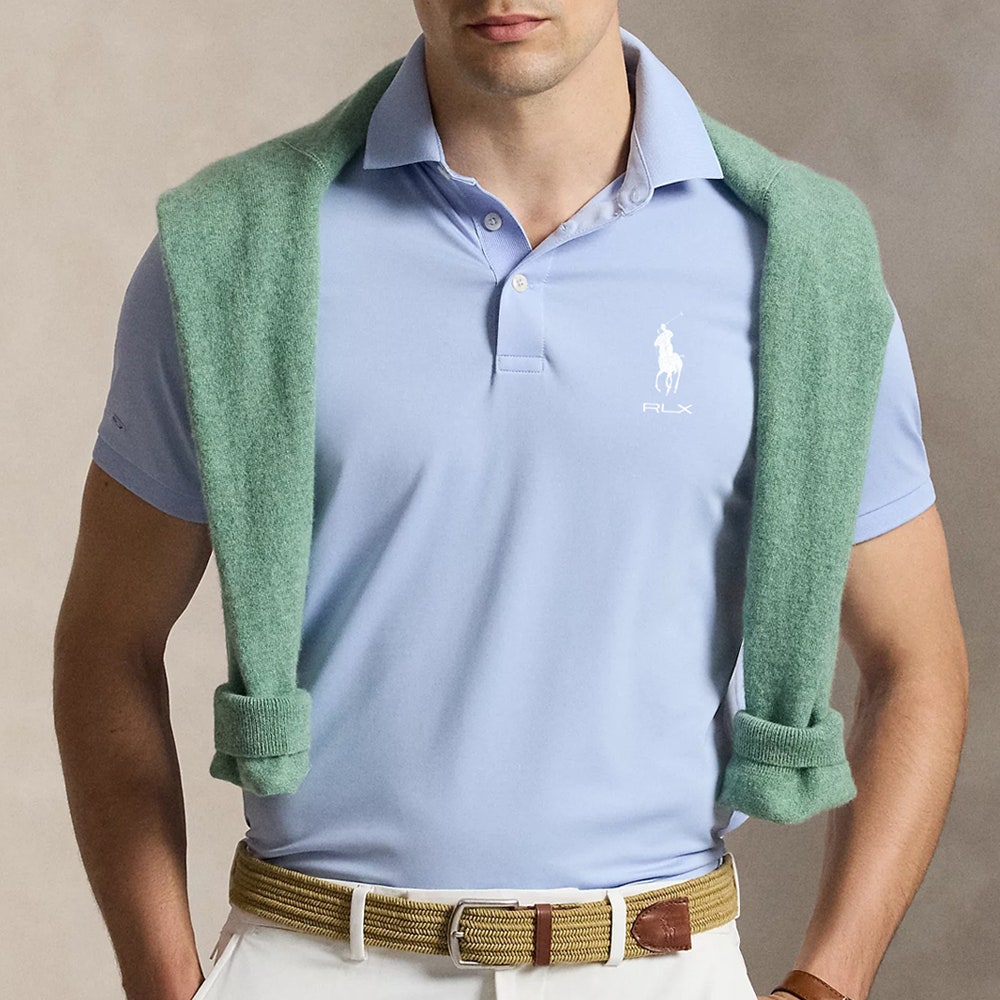 RLX Golf Shirt - RL Tour Pro Logo Polo - Pebble Blue AW26