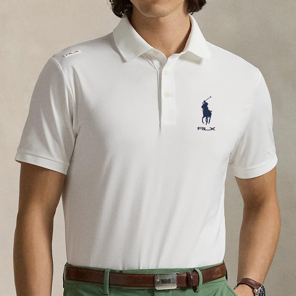 RLX Golf Shirt - RL Tour Pro Logo Polo - White - Navy SS26