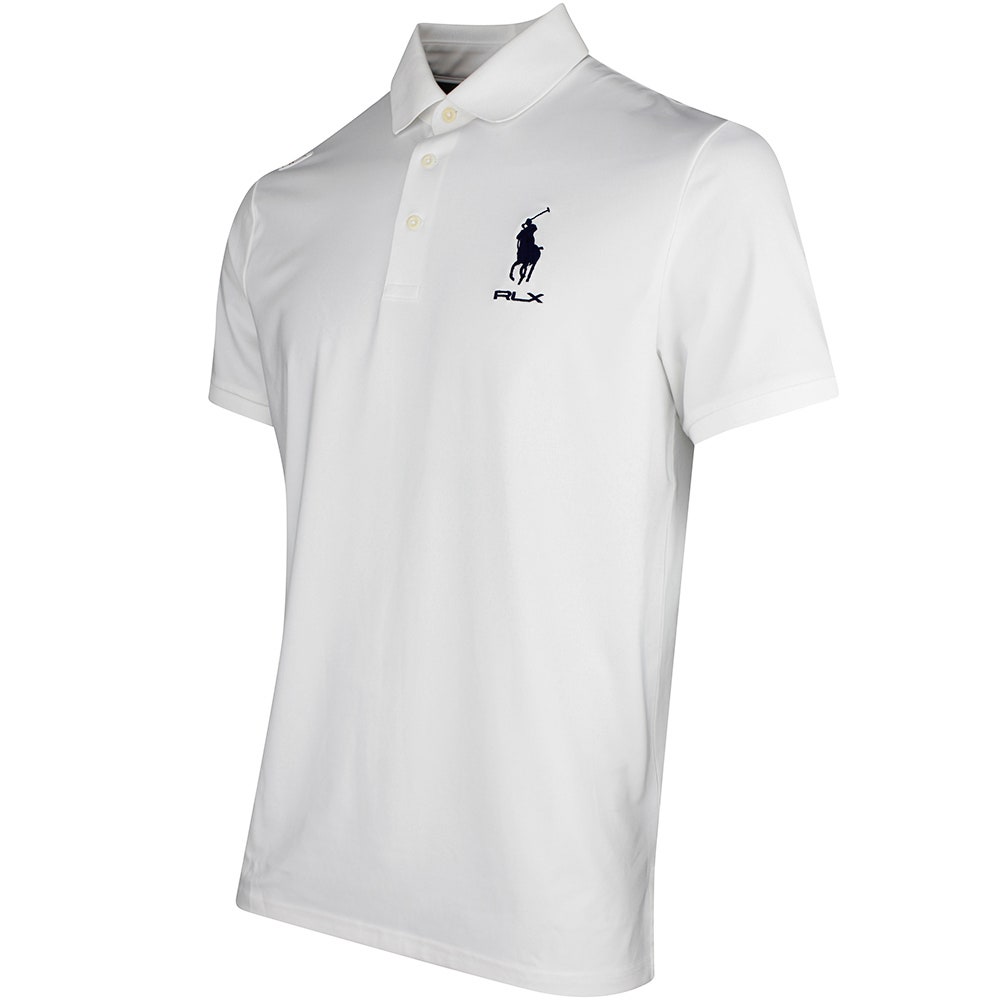 RLX Golf Shirt - RL Tour Pro Logo Polo - White - Navy SS26