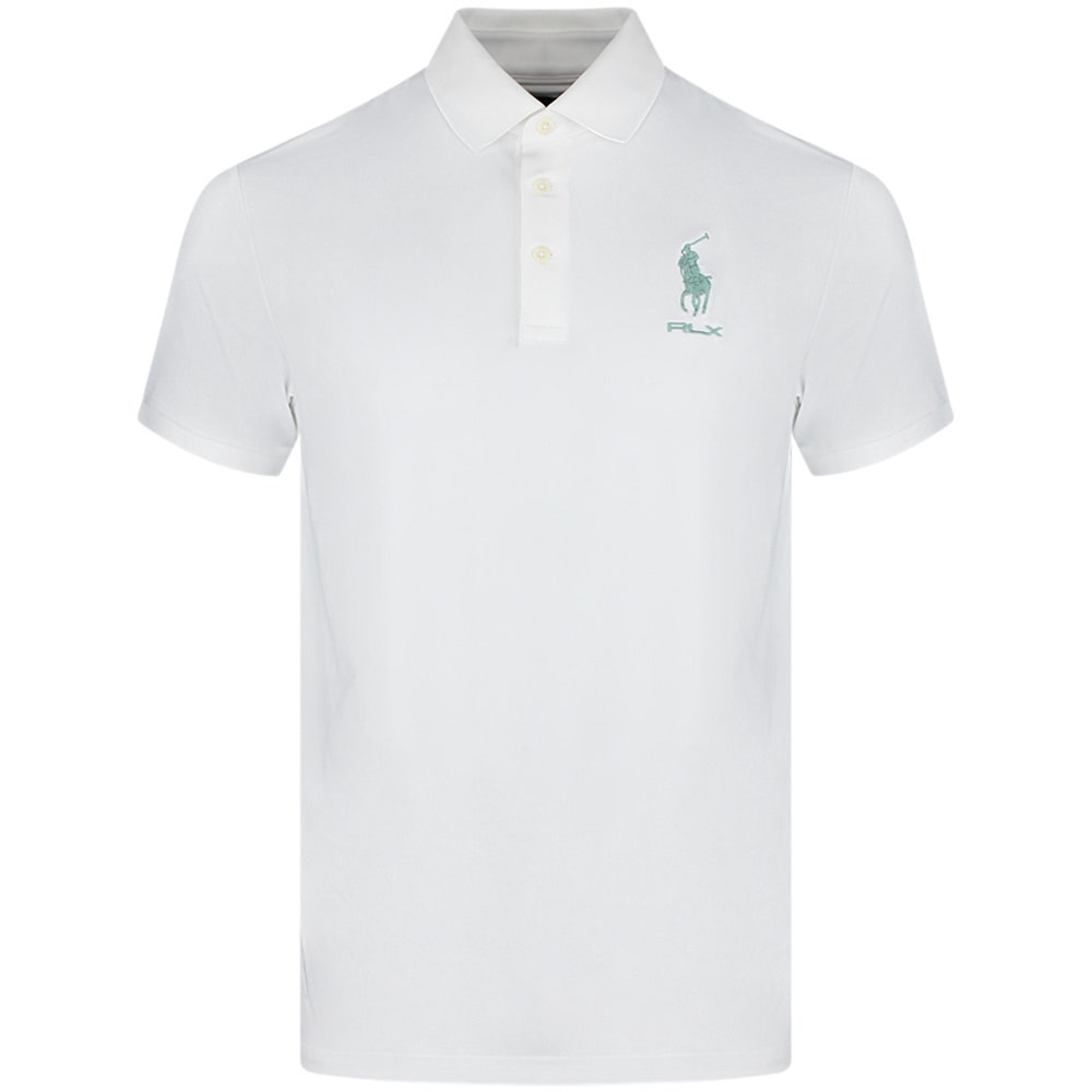 RLX Golf Shirt - RL Tour Pro Logo Polo - White - O. Green SS26