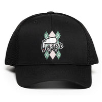 The Poser Club Golf Cap - TPC Argyle Tech Snapback - Black '26
