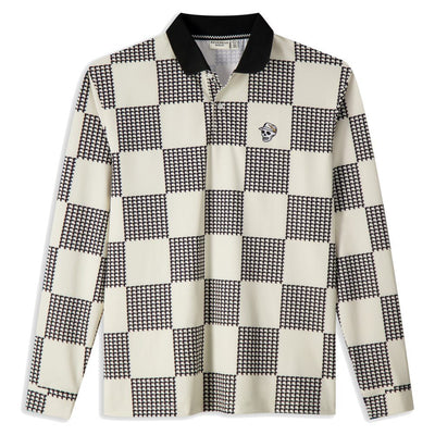 Devereux Golf Shirt - Back9 Checker - Black - White FA26