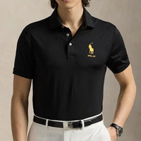 RLX Golf Shirt - RL Tour Pro Logo Polo - Black - Yellow AW26