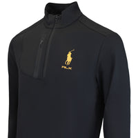 RLX Golf Pullover - RL Tour Pro Logo Lux QZ - Black - Yellow AW26