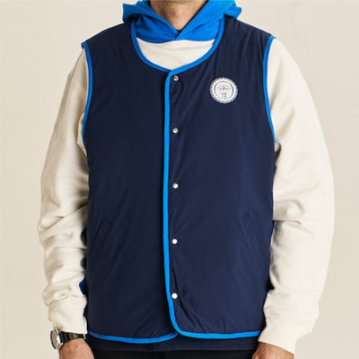 Malbon Golf Gilet - Swell Reversible Vest - Navy WI26