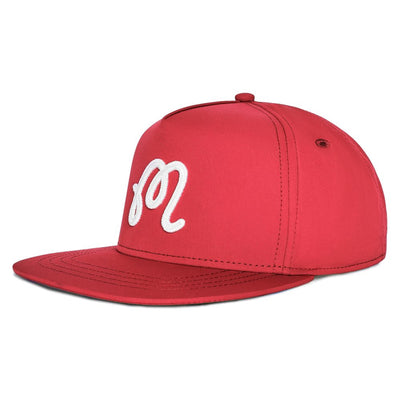 424055 - Malbon golf cap m chain stitch snapback crimson red WI26 M-10399 CRR 77