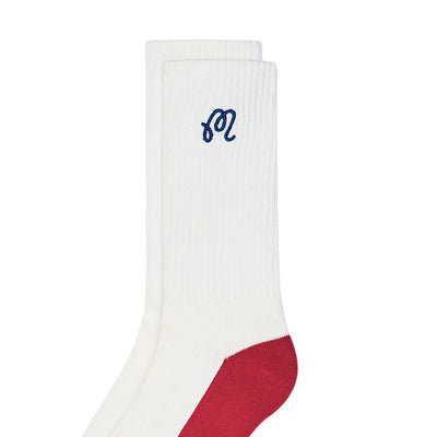 424063 - Malbon golf socks mountain sock ivory WI26 M-10438 IVY SCR 104