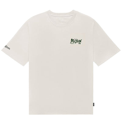 Malbon Golf T-Shirt - Bermuda Owner's Club Tee - Ivory WI26