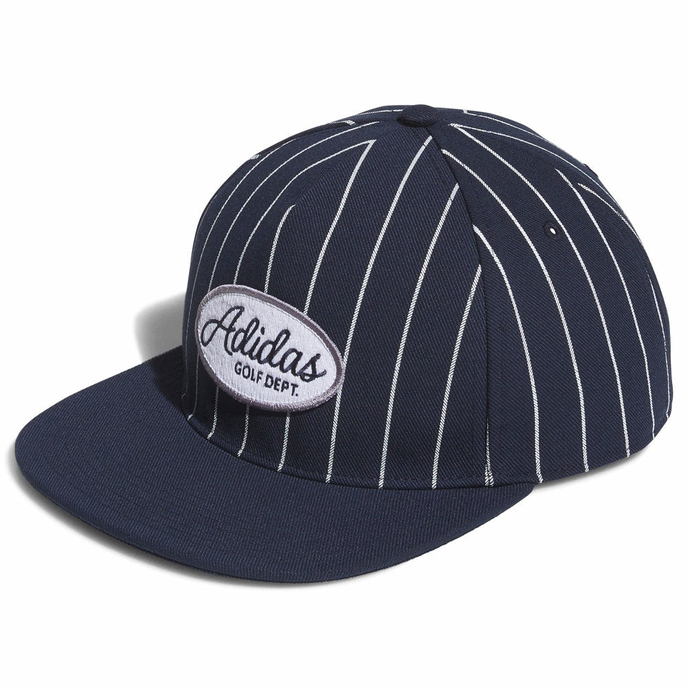 adidas Golf Cap - Pinstripe Flat Bill - Collegiate Navy AW26