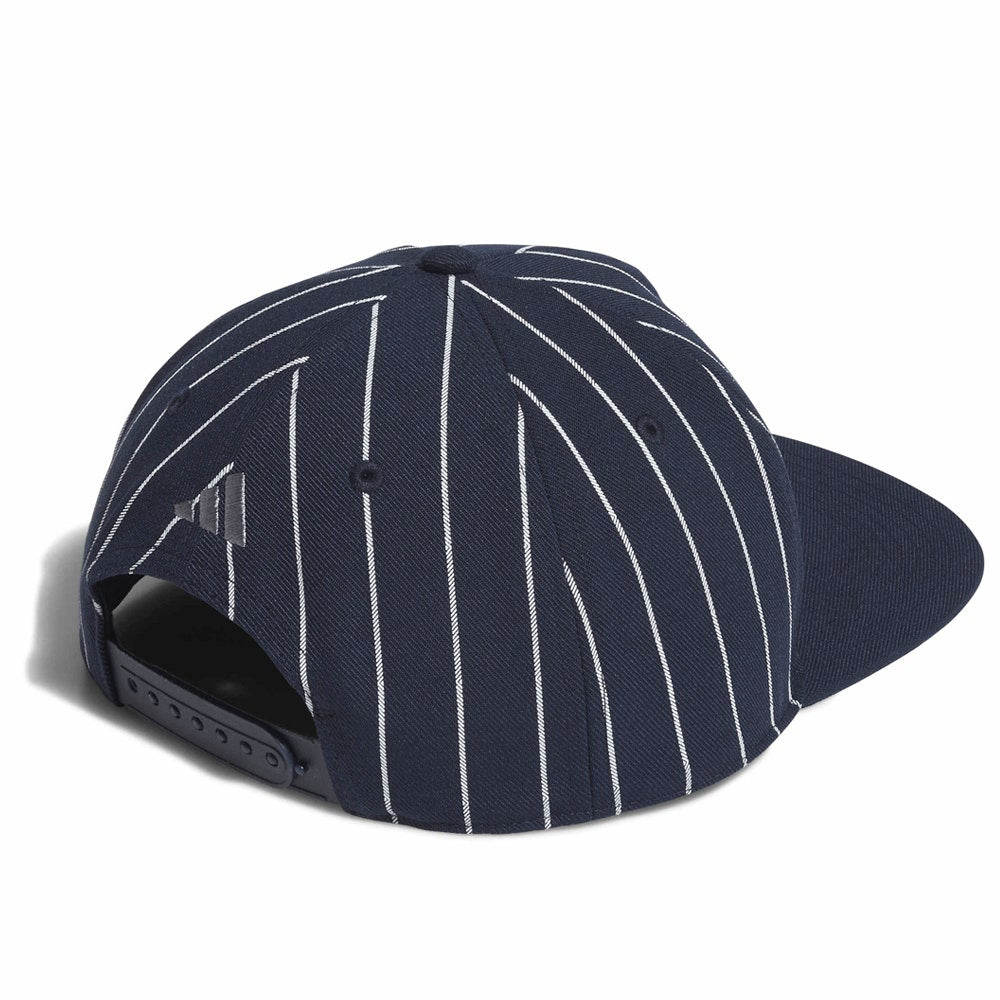 adidas Golf Cap - Pinstripe Flat Bill - Collegiate Navy AW26