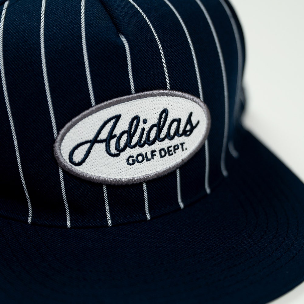 adidas Golf Cap - Pinstripe Flat Bill - Collegiate Navy AW26
