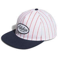 adidas Golf Cap - Pinstripe Flat Bill - White AW26