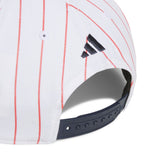 adidas Golf Cap - Pinstripe Flat Bill - White AW26