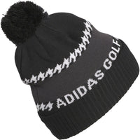 adidas Golf Hat - Cold.RDY 3 Stripe Pom Beanie - Black AW25