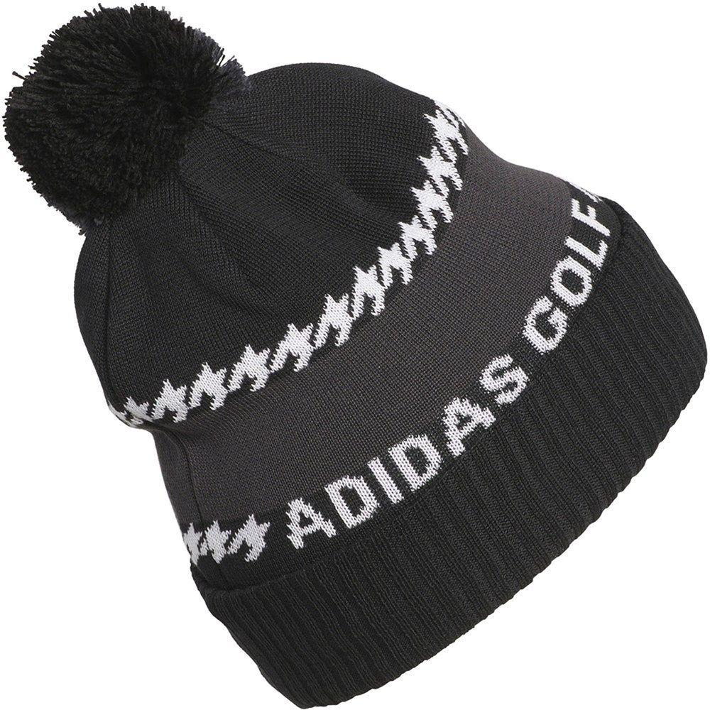 adidas Golf Hat - Cold.RDY 3 Stripe Pom Beanie - Black AW25