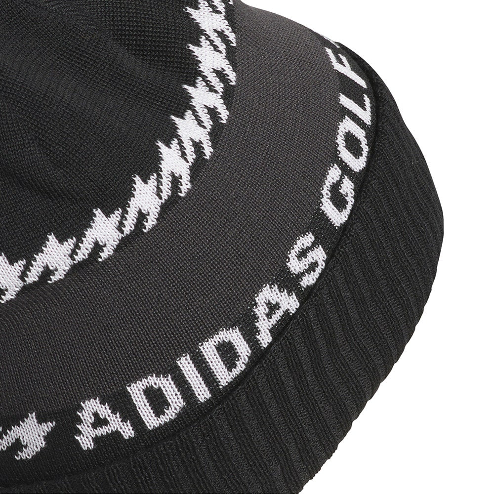 adidas Golf Hat - Cold.RDY 3 Stripe Pom Beanie - Black AW25