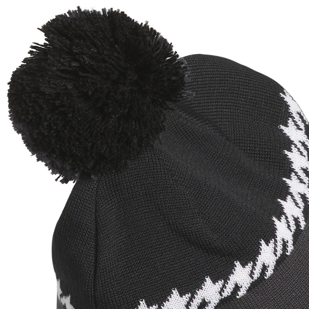 adidas Golf Hat - Cold.RDY 3 Stripe Pom Beanie - Black AW25
