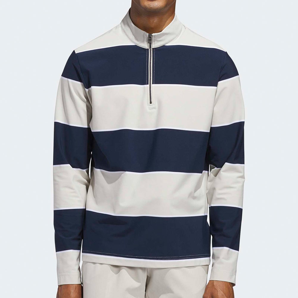 adidas Golf Jumper - U365 Rugby Stripe QZ - Col. Navy SS26