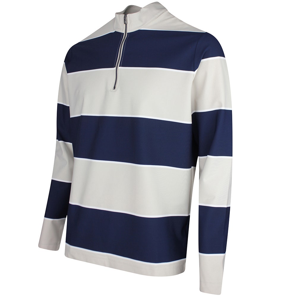 adidas Golf Jumper - U365 Rugby Stripe QZ - Col. Navy SS26