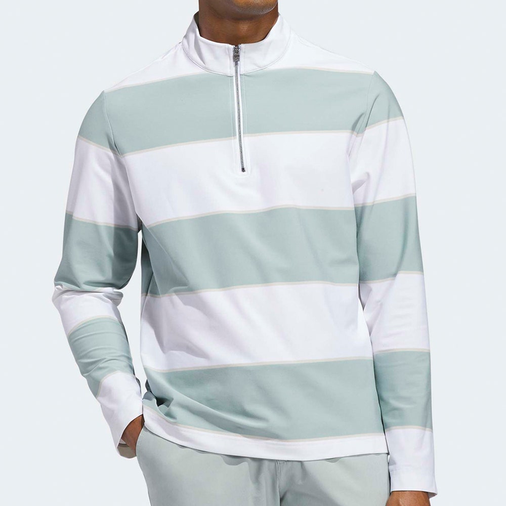 adidas Golf Jumper - U365 Rugby Stripe QZ - Wonder Sage SS26