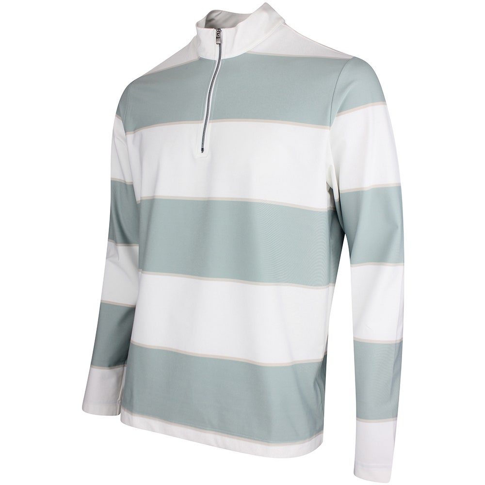 adidas Golf Jumper - U365 Rugby Stripe QZ - Wonder Sage SS26