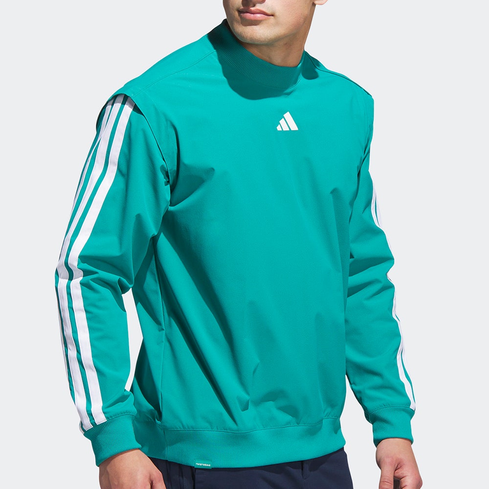adidas Golf Pullover - BTC Twistweave Hybrid LS - Pure Teal AW25