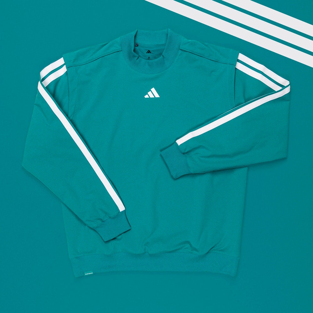 adidas Golf Pullover - BTC Twistweave Hybrid LS - Pure Teal AW25